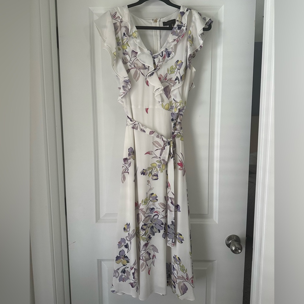Donna Karan Floral Maxi Dress - White and Purple